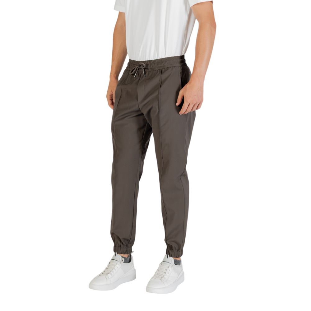 Green Polyester Casual Pants