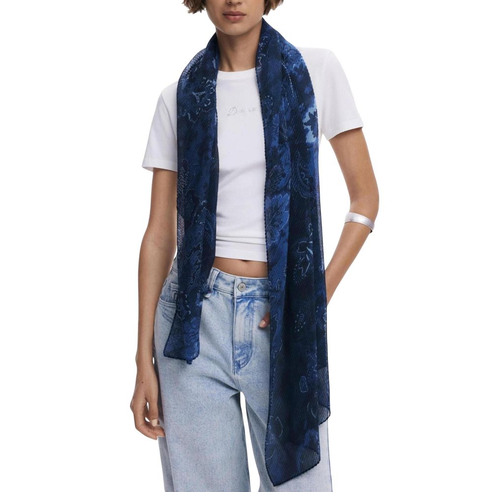 Blue Polyester Scarf