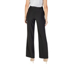 Black Polyester Casual Pants