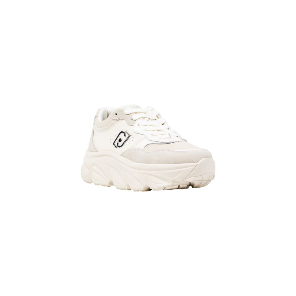 White Artificial Leather Chunky Sneakers