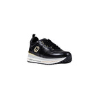Black Artificial Leather Platform Sneakers