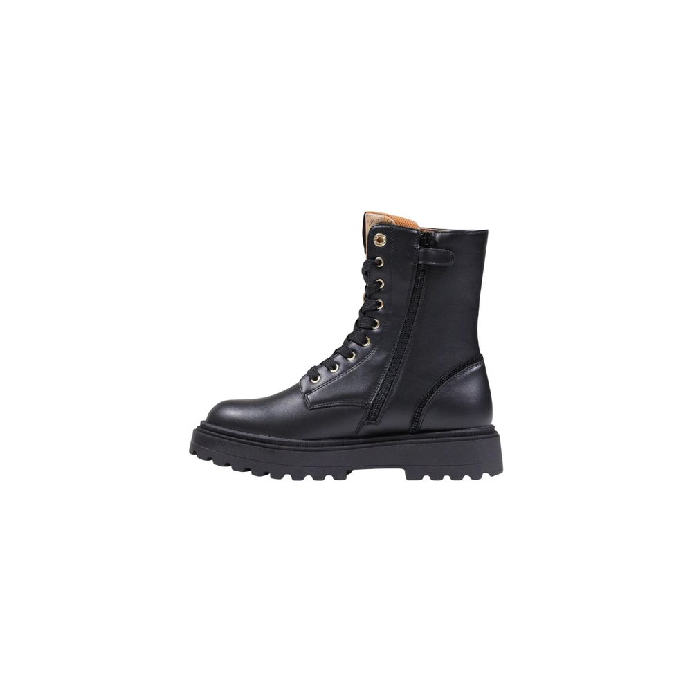 Black Polyethylene Lace-Up Boots