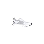 White Polyester Athletic Sneakers