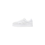 White Artificial Leather Platform Sneakers