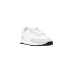 White Polyester Athletic Sneakers