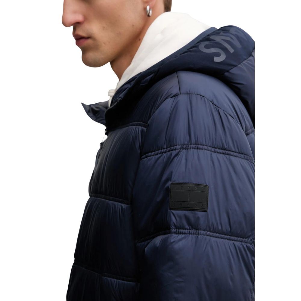 Blue Polyamide Full-Length Jacket