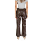 Brown Polyester Casual Pants