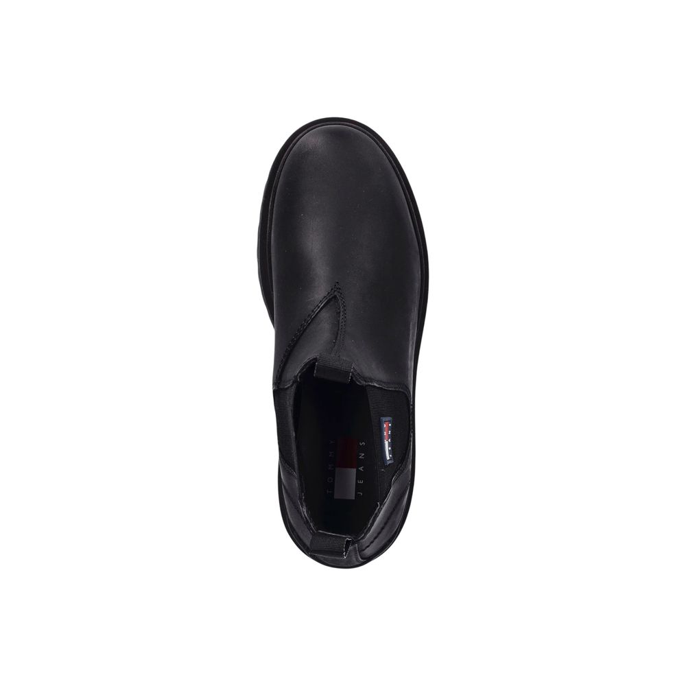 Black Leather Chelsea Boots