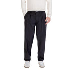 Black Cotton Casual Pants