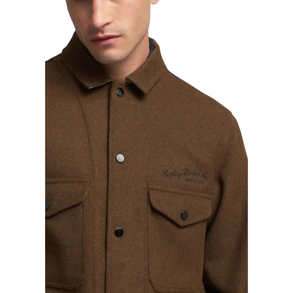 Brown Polyester Coat