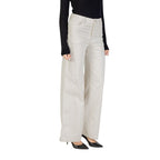 Beige Cotton Casual Pants