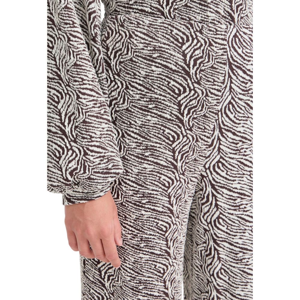 Brown Polyester Casual Pants