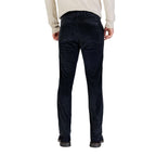 Blue Cotton Casual Pants