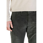Green Cotton Casual Pants