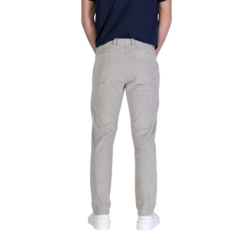 Gray Cotton Casual Pants