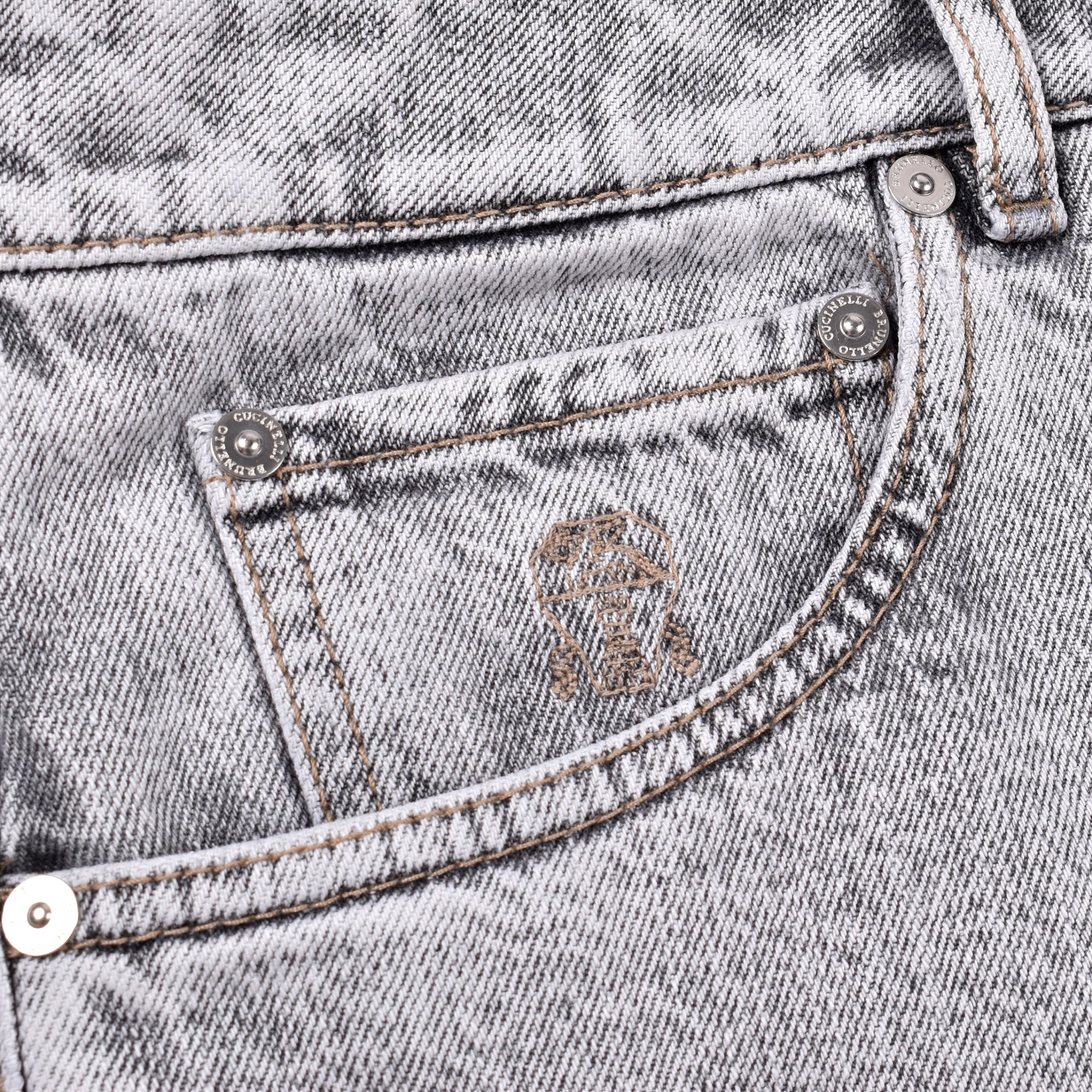 Black Cotton Straight-Leg Jeans