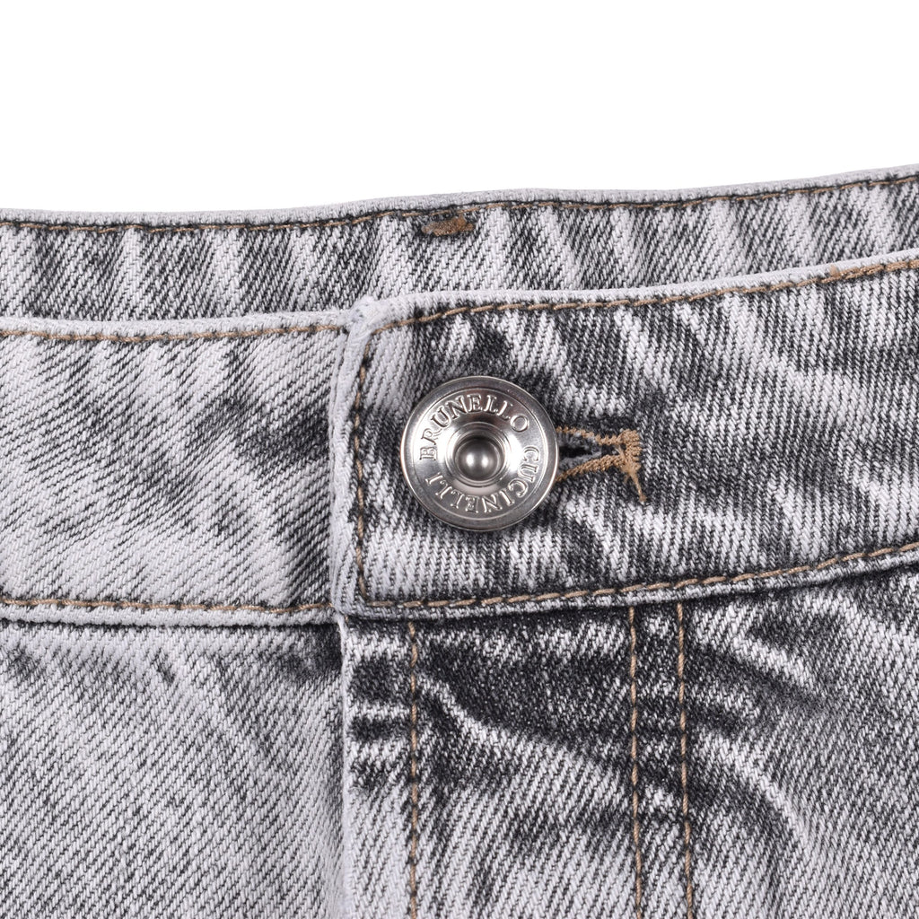 Black Cotton Straight-Leg Jeans