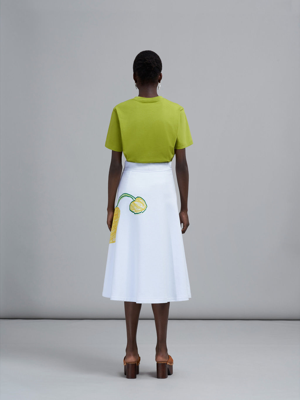 White Fibres Long Skirt