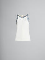 White Fibres Tank Tops
