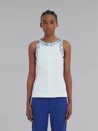 White Fibres Tank Tops