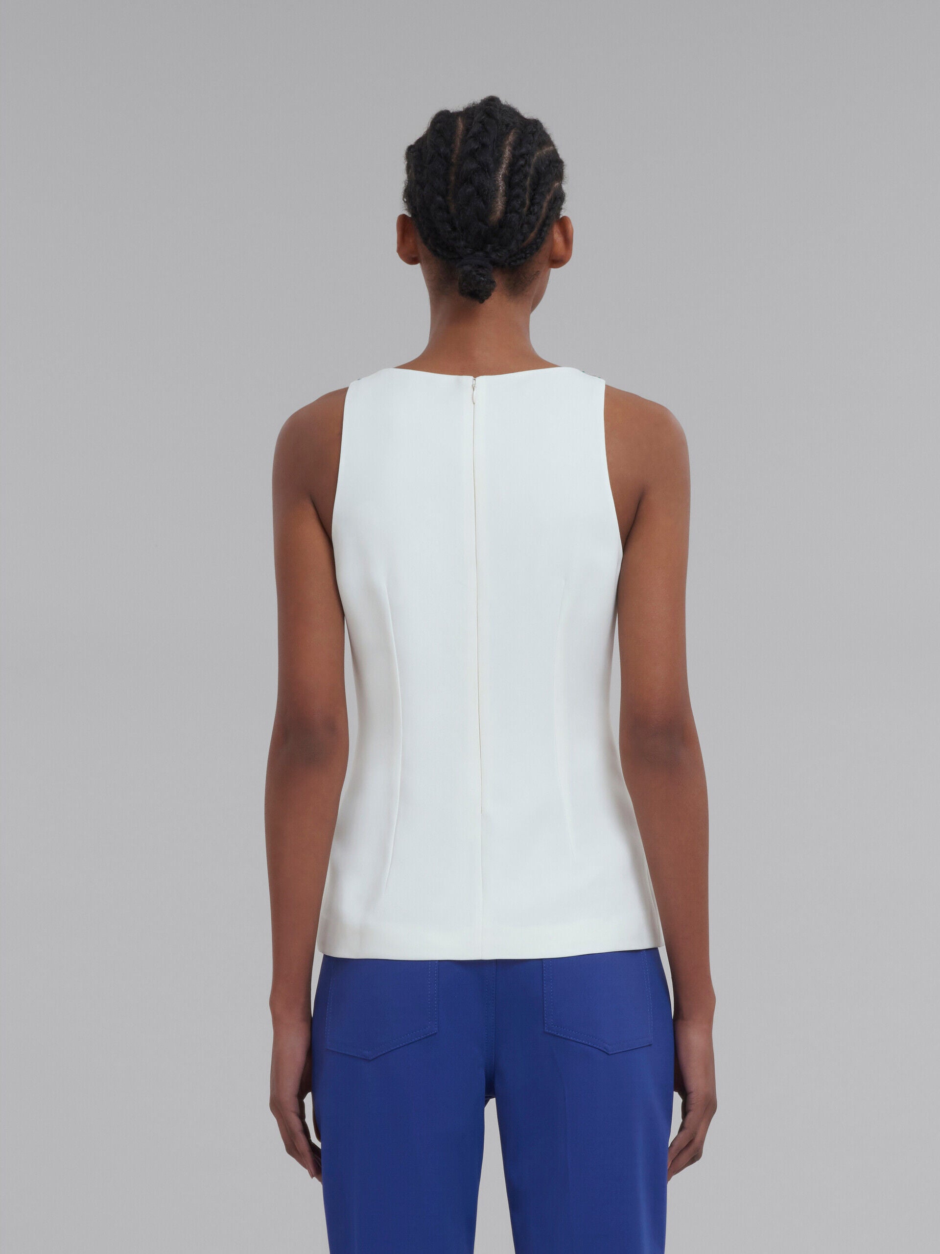 White Fibres Tank Tops