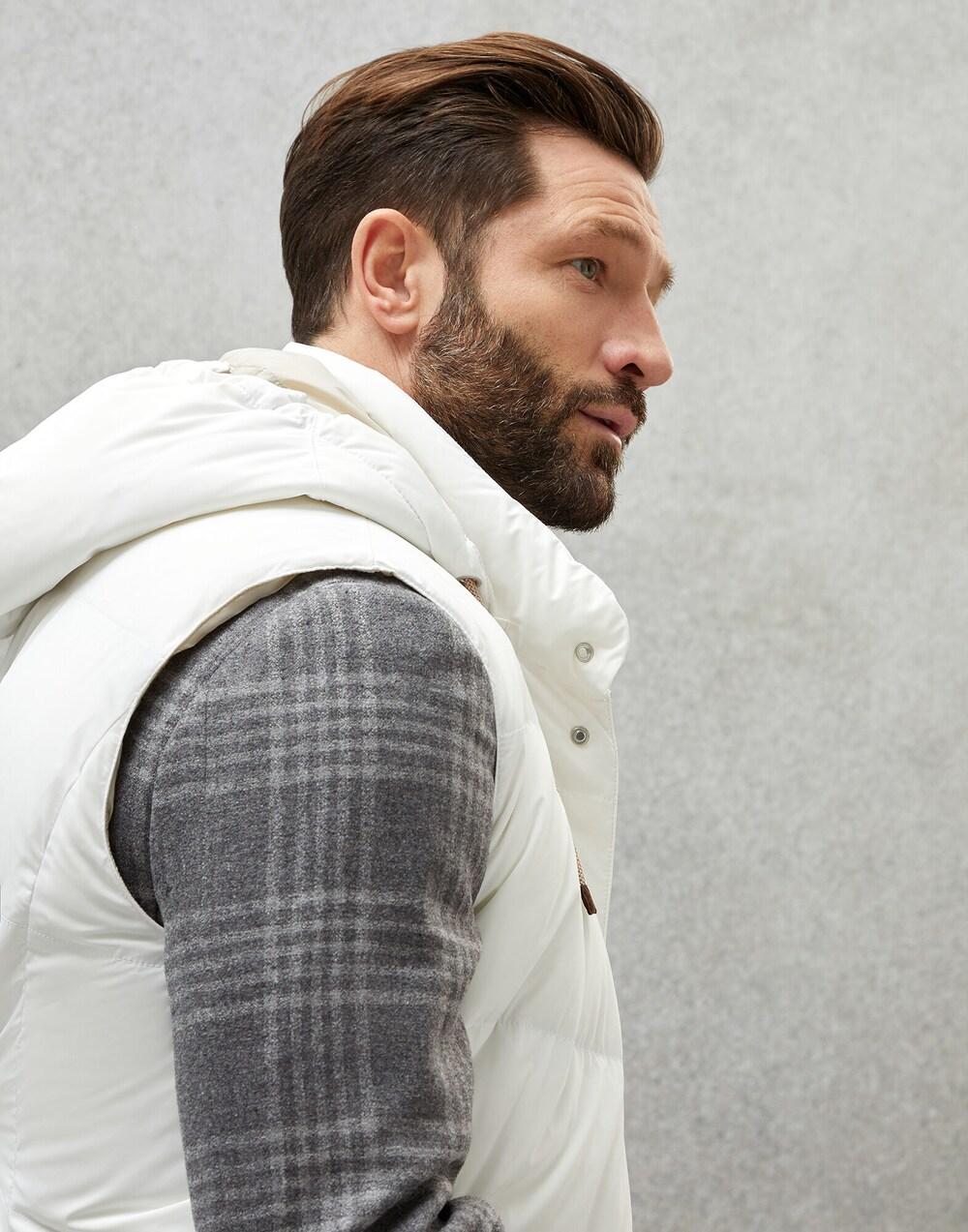 White Polyamide Sleveless Jacket