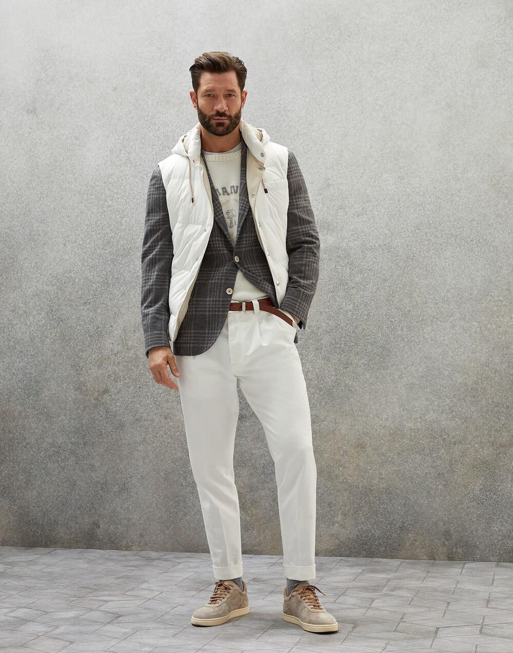 White Polyamide Sleveless Jacket