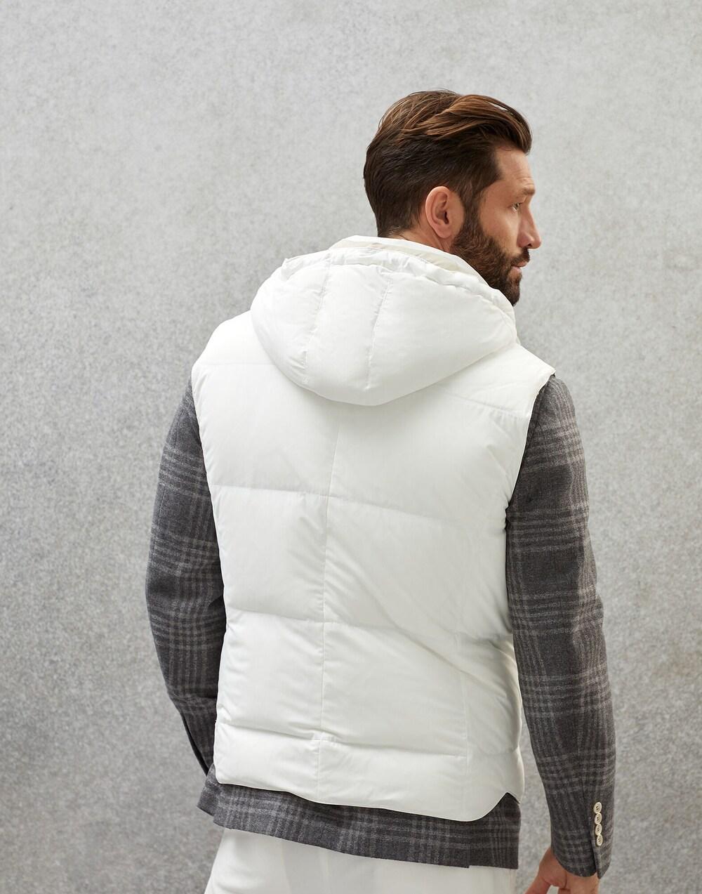 White Polyamide Sleveless Jacket