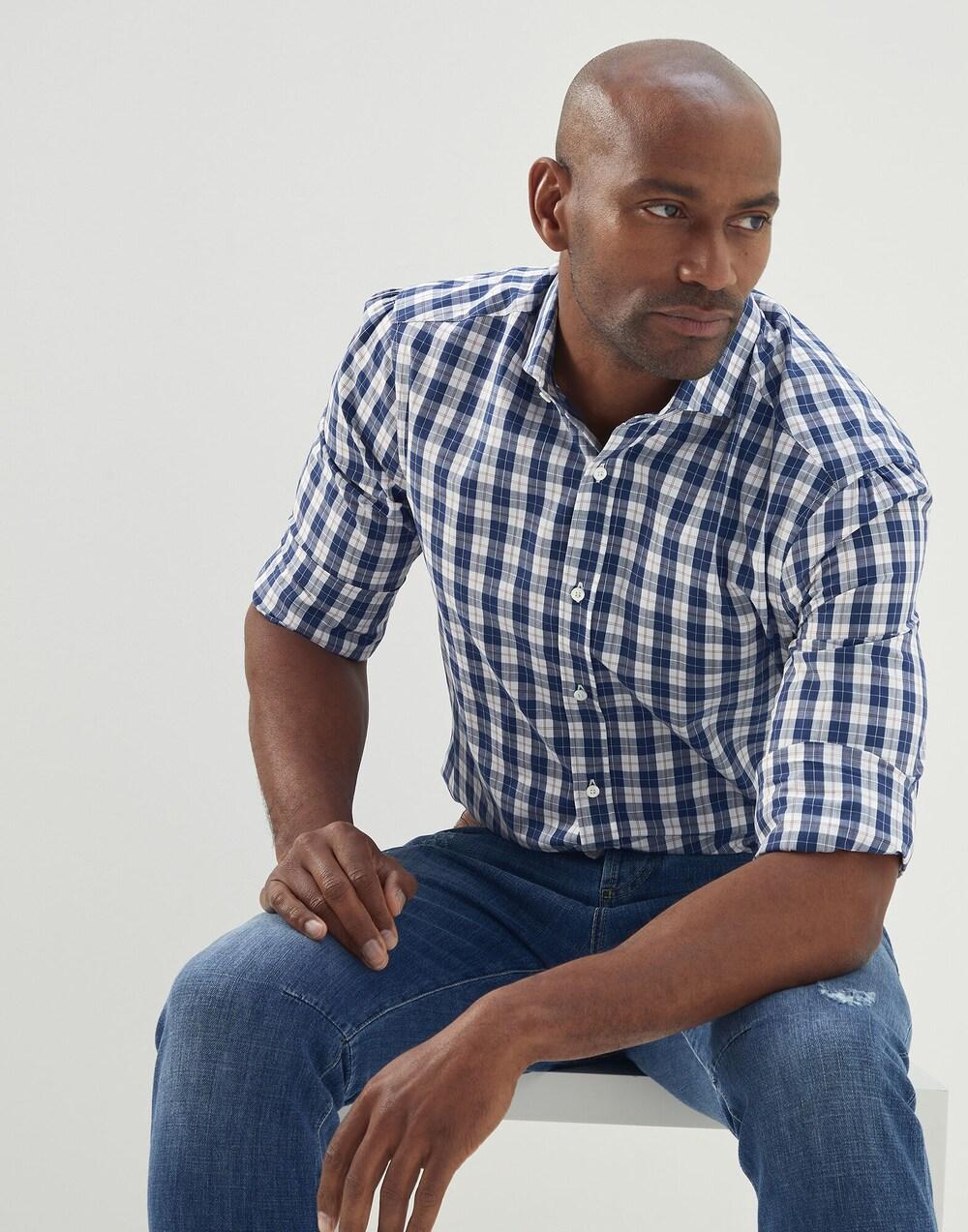 Bicolor Cotton Pattern Shirt