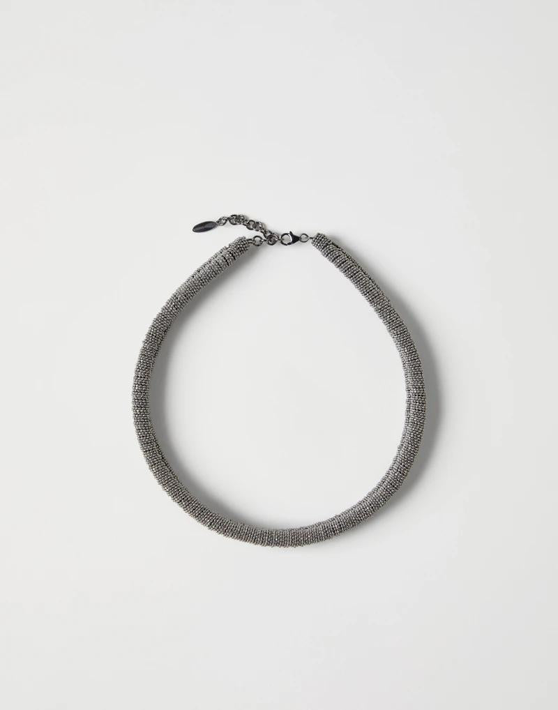 Gray Brass Necklace
