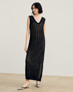 Black Cotton Pattern Dress