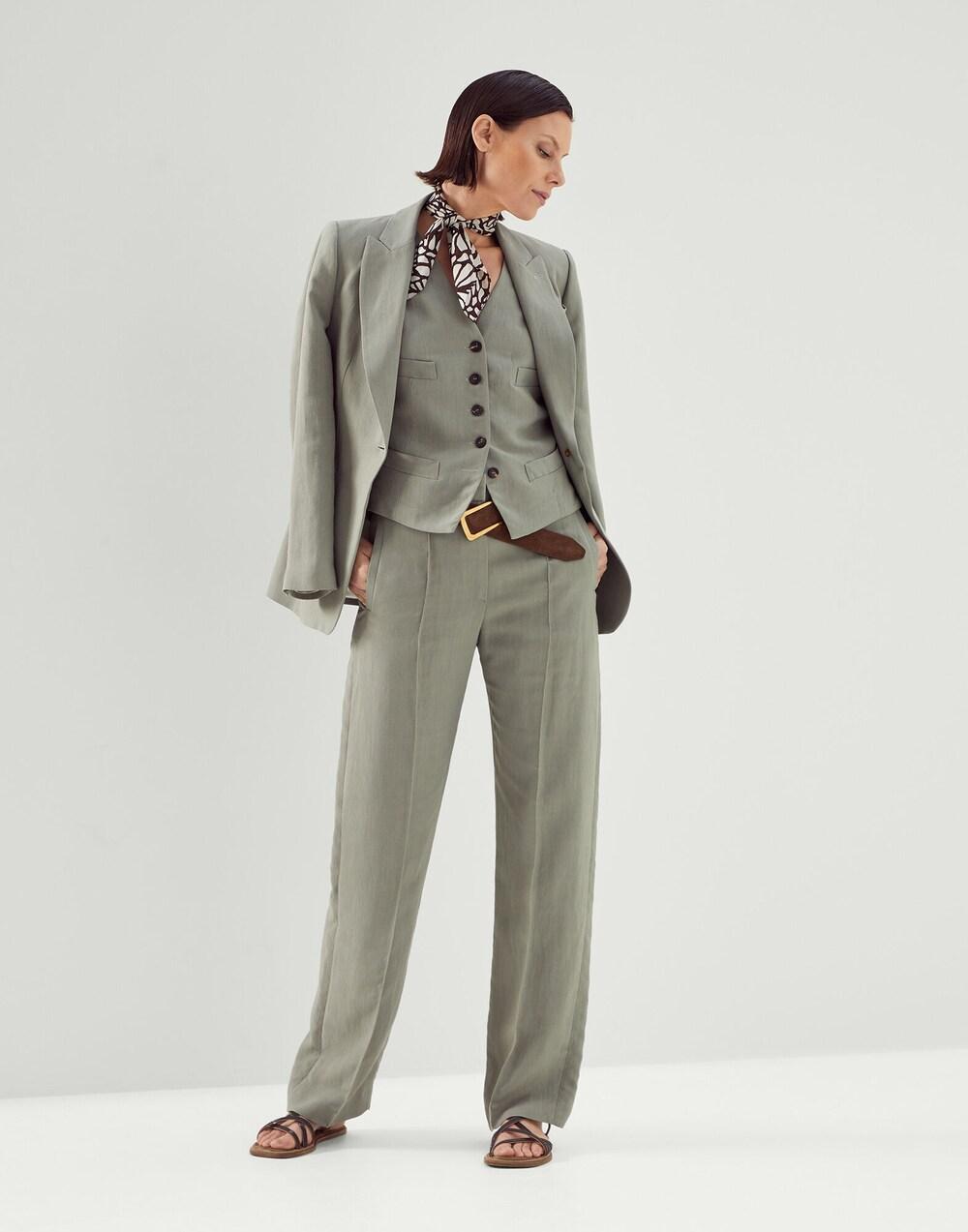 Green Viscose Sleveless Jacket