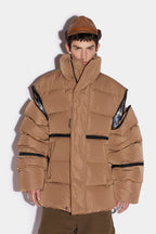 Brown Fibres Full-Length Jacket