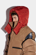 Brown Fibres Full-Length Jacket