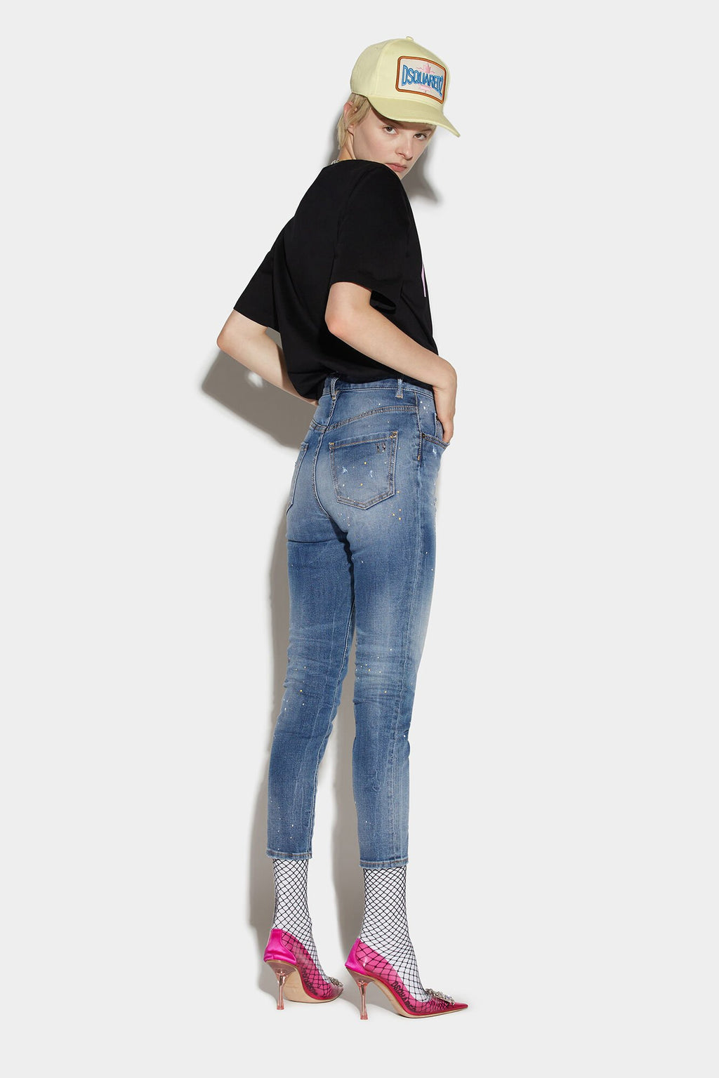 Navy Blue Fibres High-Waisted Jean