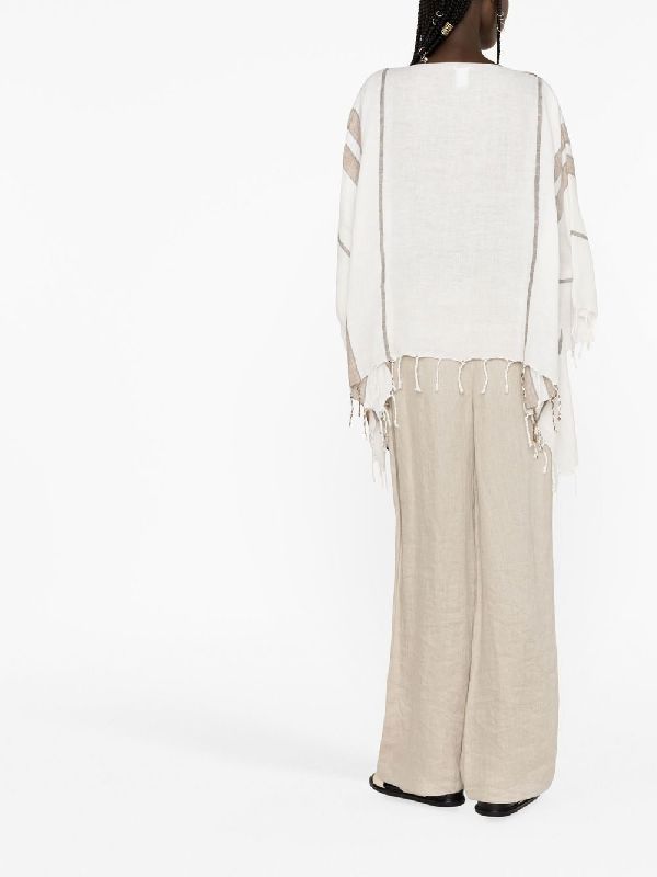 Bicolor Linen Poncho