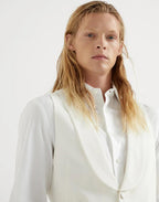 White Silk Sleveless Jacket