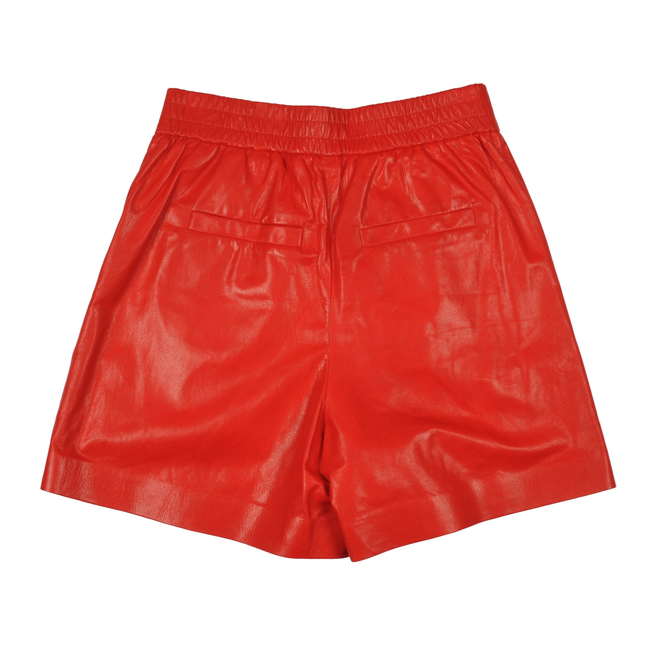 Beige Leather Bermuda Shorts