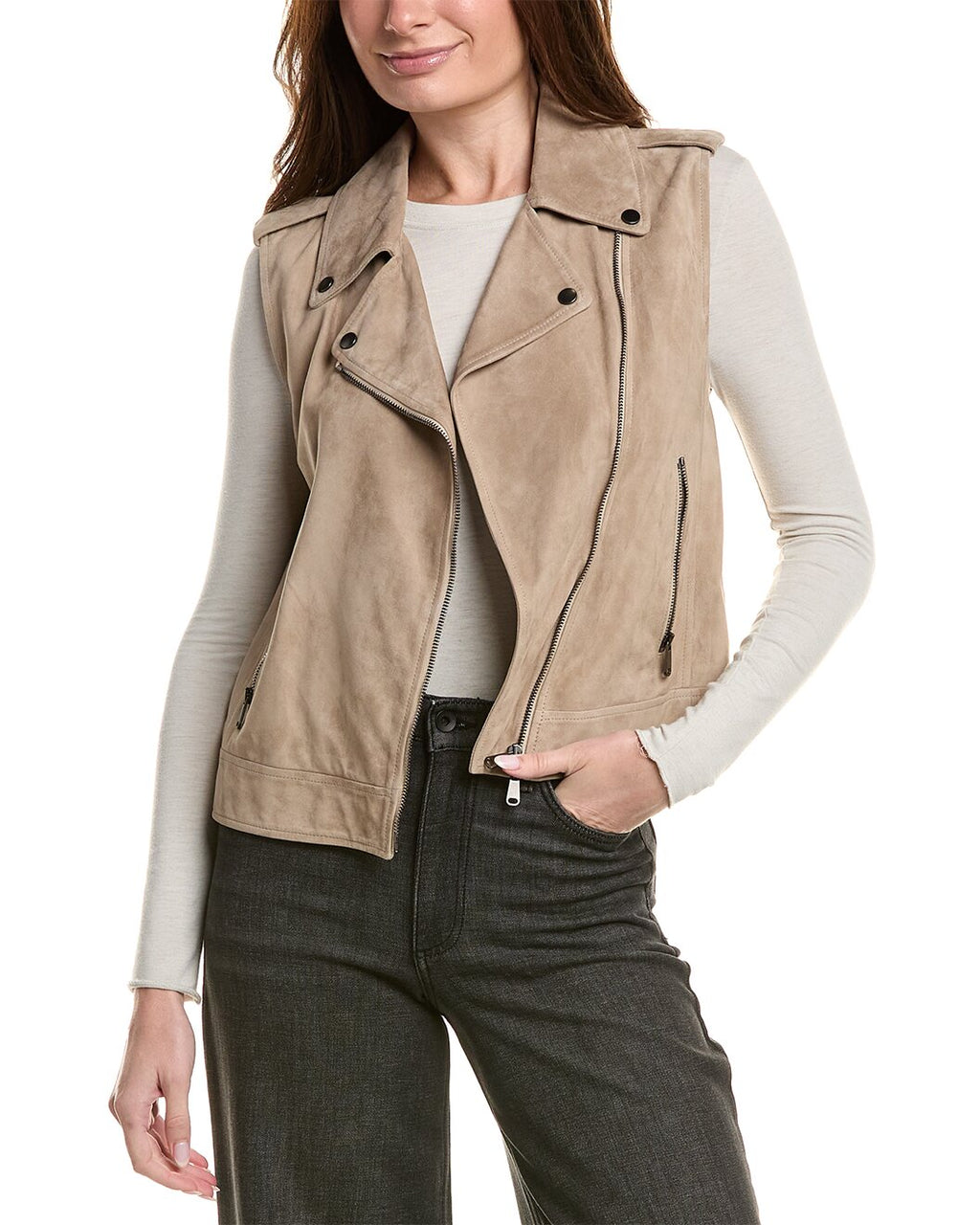 Beige Leather Jacket