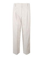 White Cotton Casual Pants