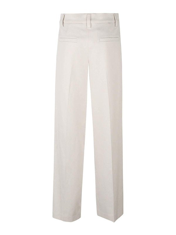 White Cotton Casual Pants