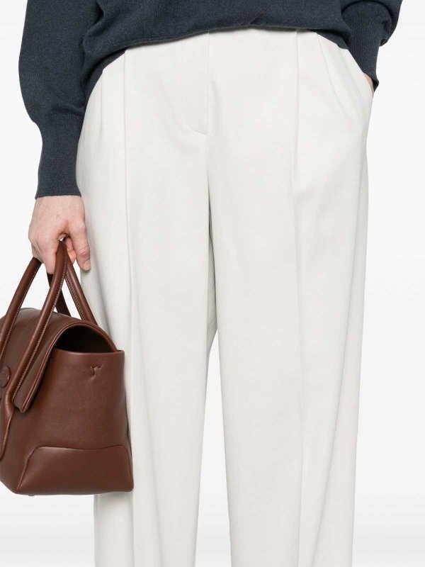 White Cotton Casual Pants