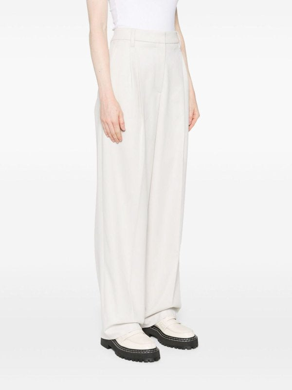 White Cotton Casual Pants