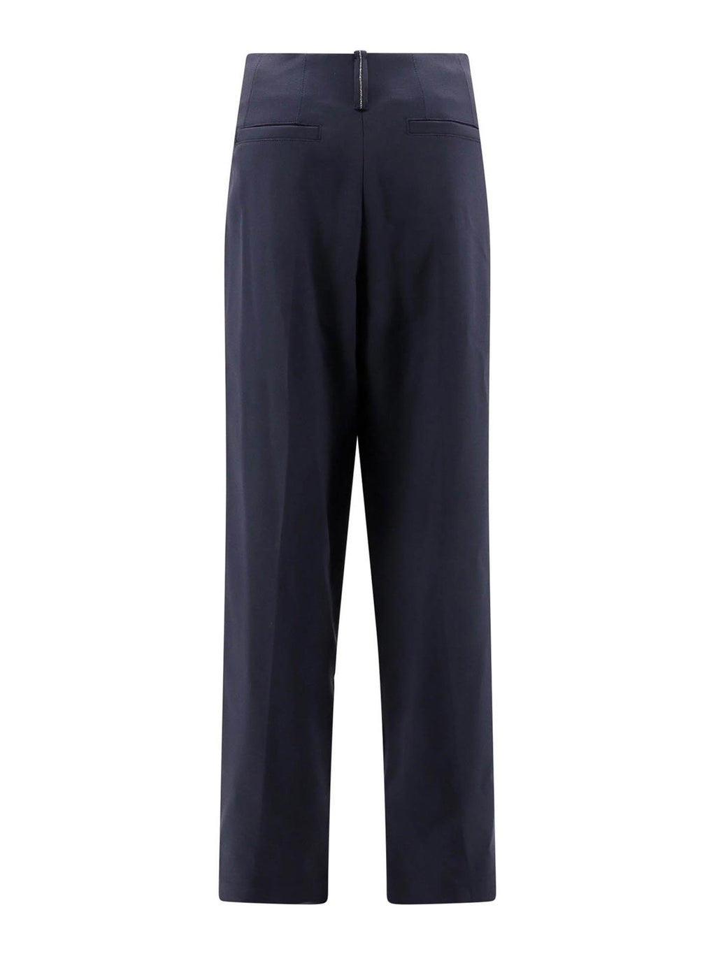 Blue Wool Casual Pants