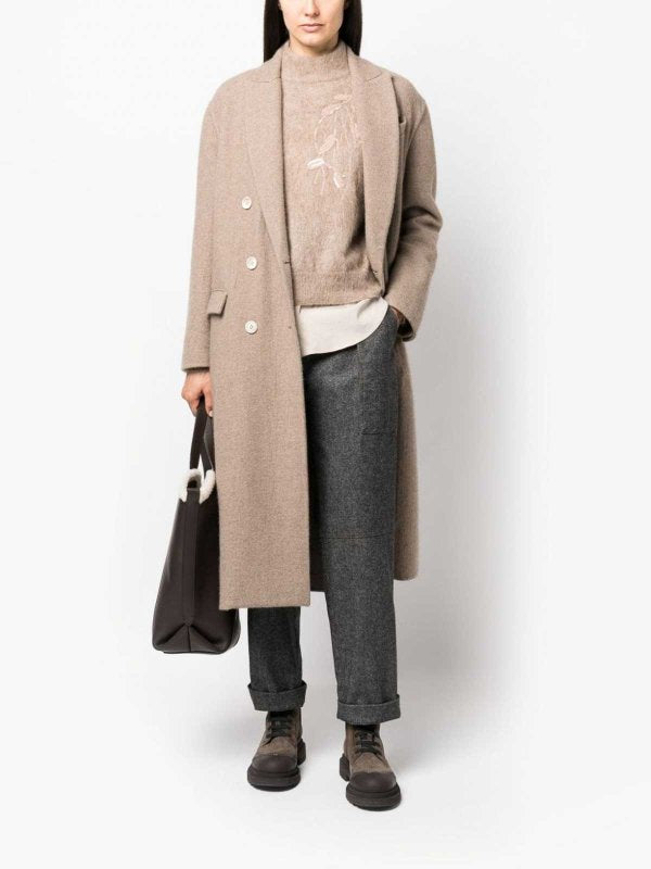 Bicolor Wool Casual Pants