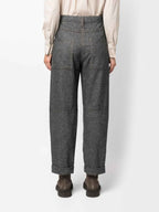 Bicolor Wool Casual Pants
