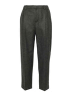 Black Wool Casual Pants
