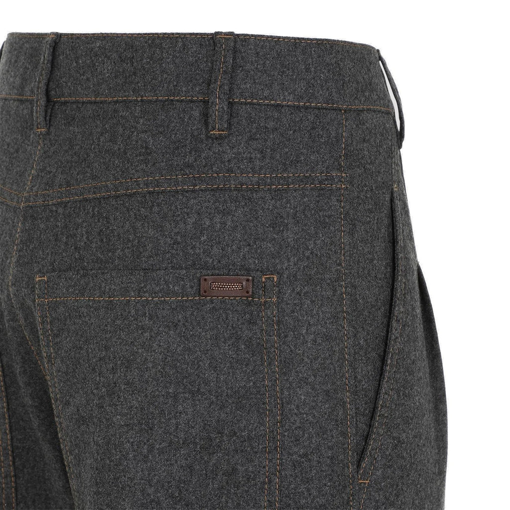 Gray Wool Casual Pants