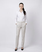 White Cotton Casual Pants
