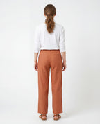 Orange Viscose Casual Pants